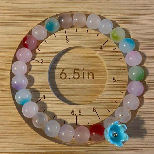 Bracelet de perle arc-en-ciel et fleurs