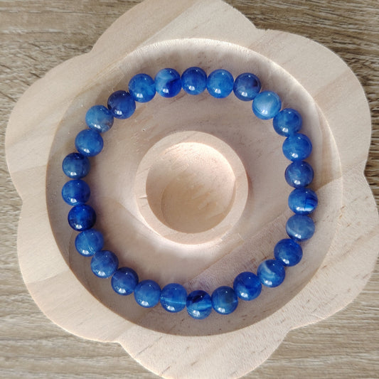 bracelet de perles aux nuances de bleu